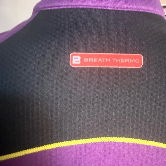 Mizuno Women Purple Breath Thermo Running Quarter Zip Pullover Medium - Picture 3 of 10